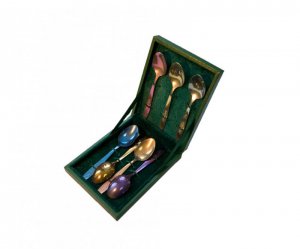 Набор ложек титановых Радуга в подарочной коробке
